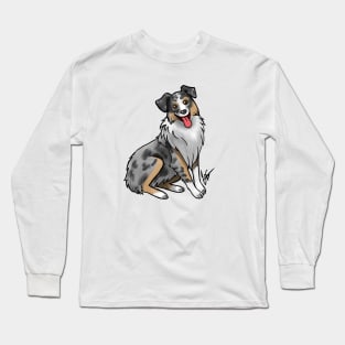 Dog - Australian Shepherd - Blue Merle Long Sleeve T-Shirt